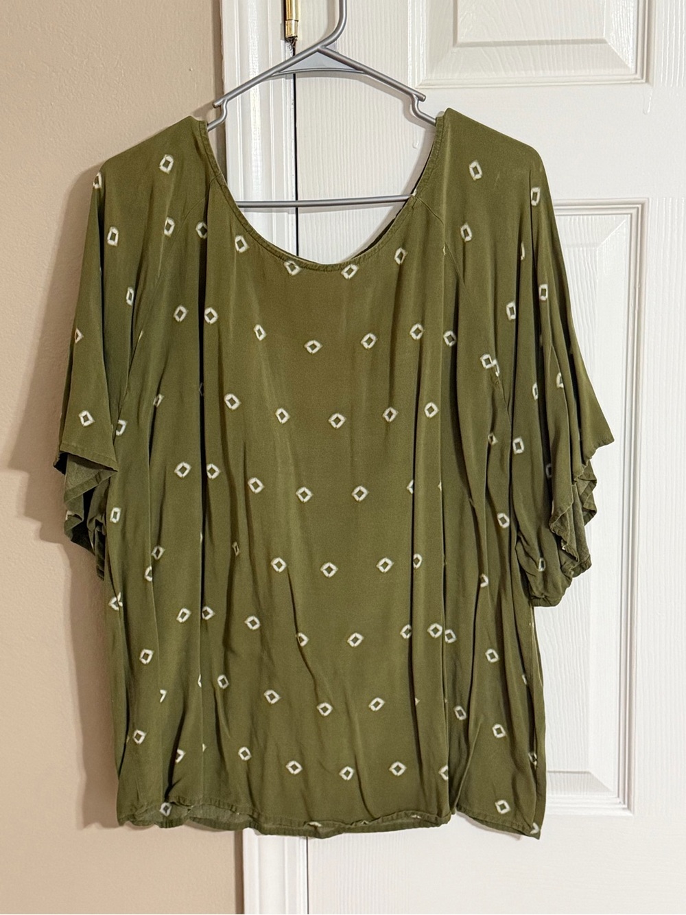Old Navy Olive Green Printed Tunic Top